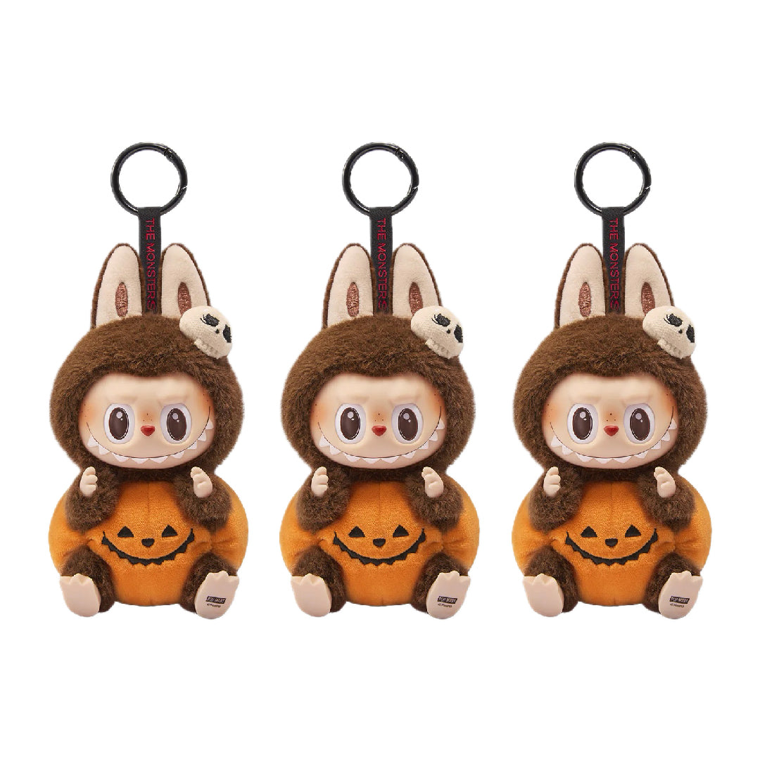 Pop Mart Labubu Happy Halloween Party Series-Sitting Pumpkin Vinyl Plush Pendant